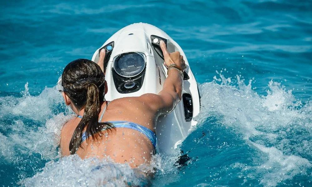 Woman taking part in a thrilling water sport in West Palm Beach.